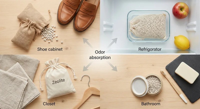 제올라이트 탈취제, 신발장, 냉장고, 옷장, 욕실에 배치