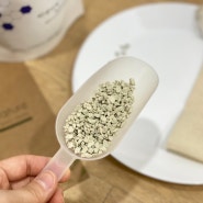 In-store scene of bulk refill options and recyclable packaging on store shelves, warm store lighting